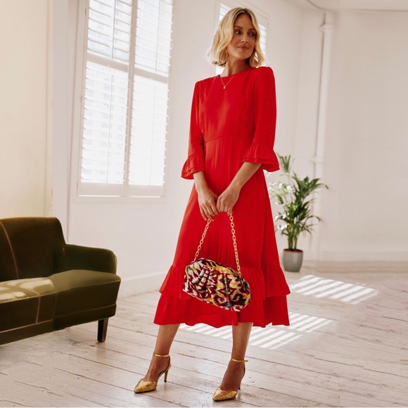 ASPIGA Victoria Satin Dress
Color: Ruby Red - Picture 3 of 14